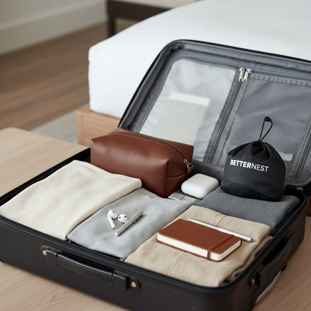 Pillow Pouch - Angled Suitcase View