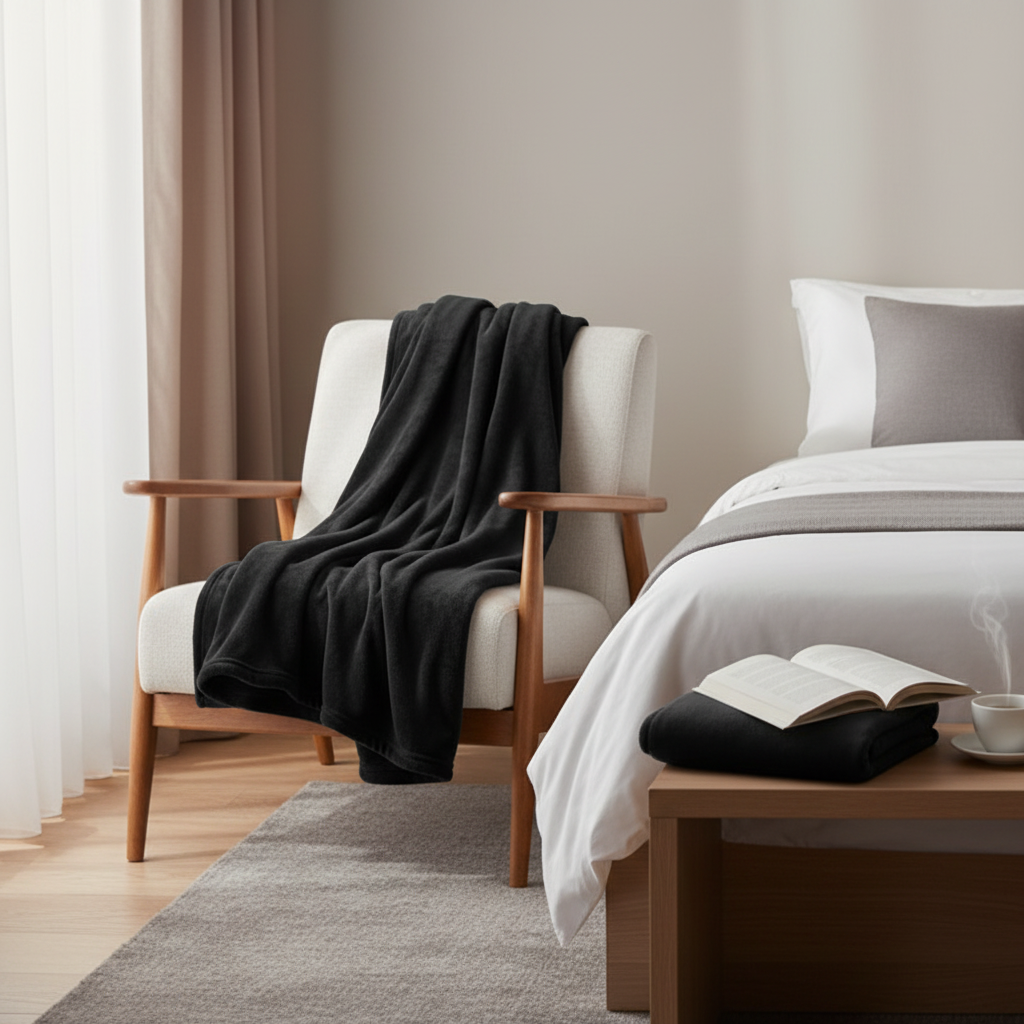 Travel Blanket in Hotel Room