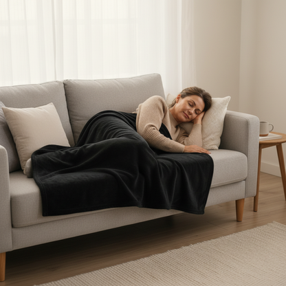 Woman Napping on Sofa