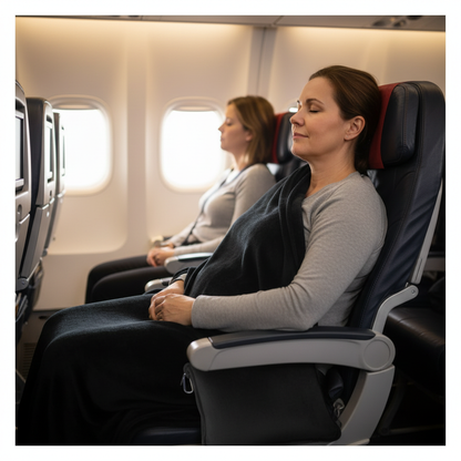 Woman Sleeping in Economy